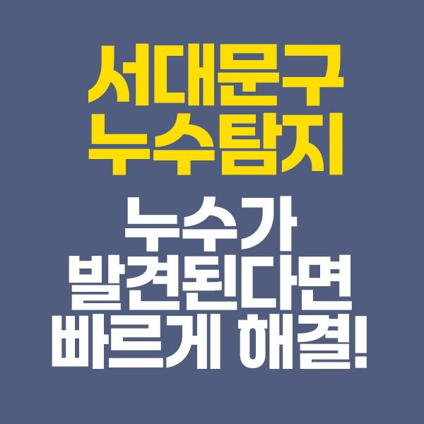 서대문구누수탐지